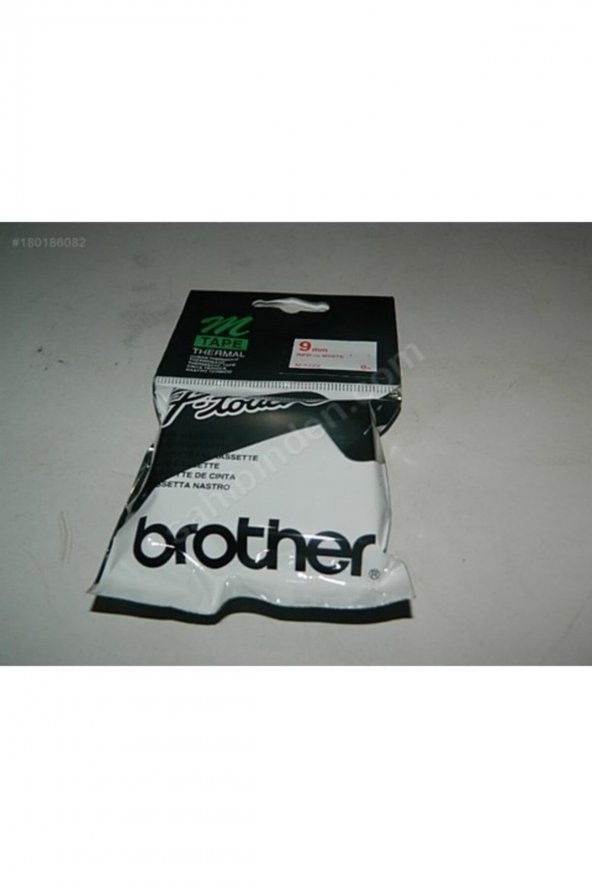 BROTHER M-K222 Beyaz Üzerine Kırmızı P-Touch Etiket 9mm PT-55 / PT-60 / PT-80