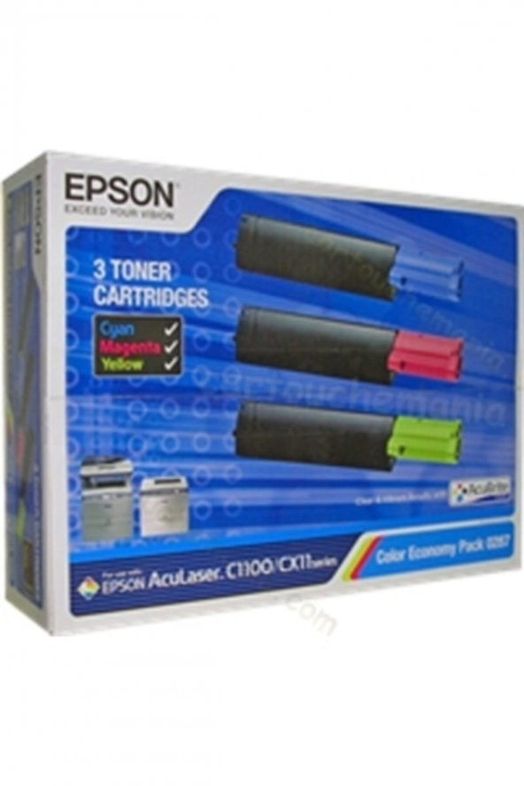 EPSON C1100/CX11 S050287 3 RENK EKONOMİK ORJİNAL TONER-C/M/Y