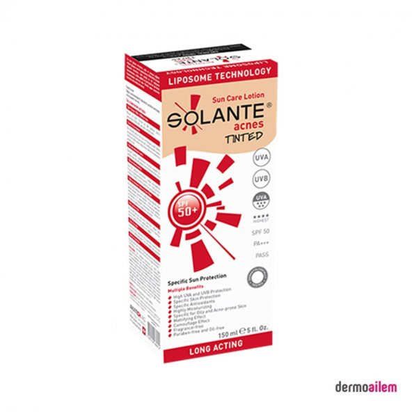 Solante Acnes Tinted Losyon Spf 50+ 150 ml