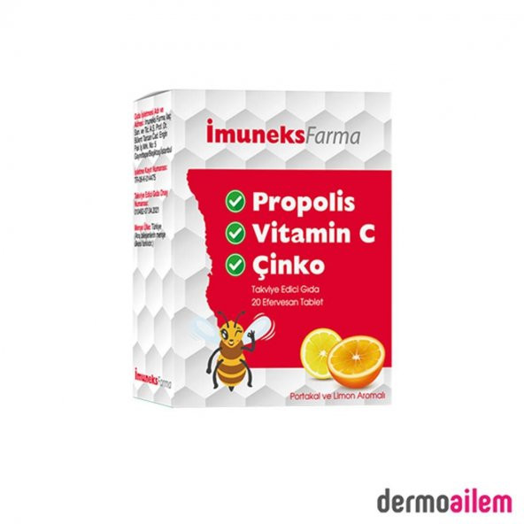 Imuneks Farma Propolis Vitamin C ve Çinko 20 Tablet