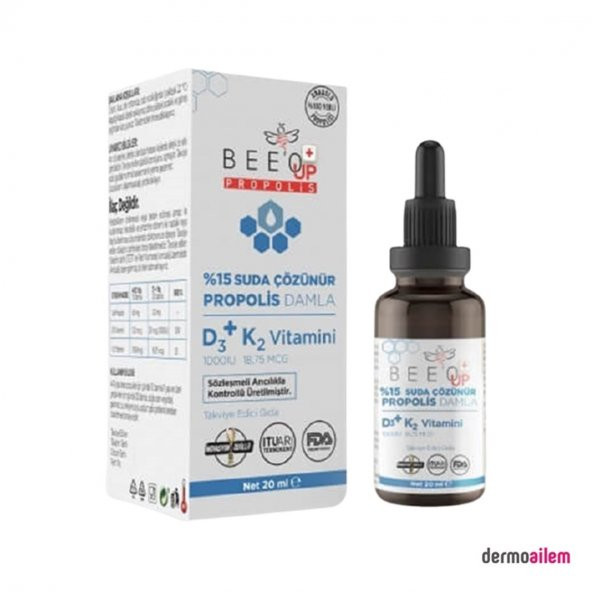 Beeo Up 15 Suda Çözünür Propolis + D3K2 Damla 20 ml