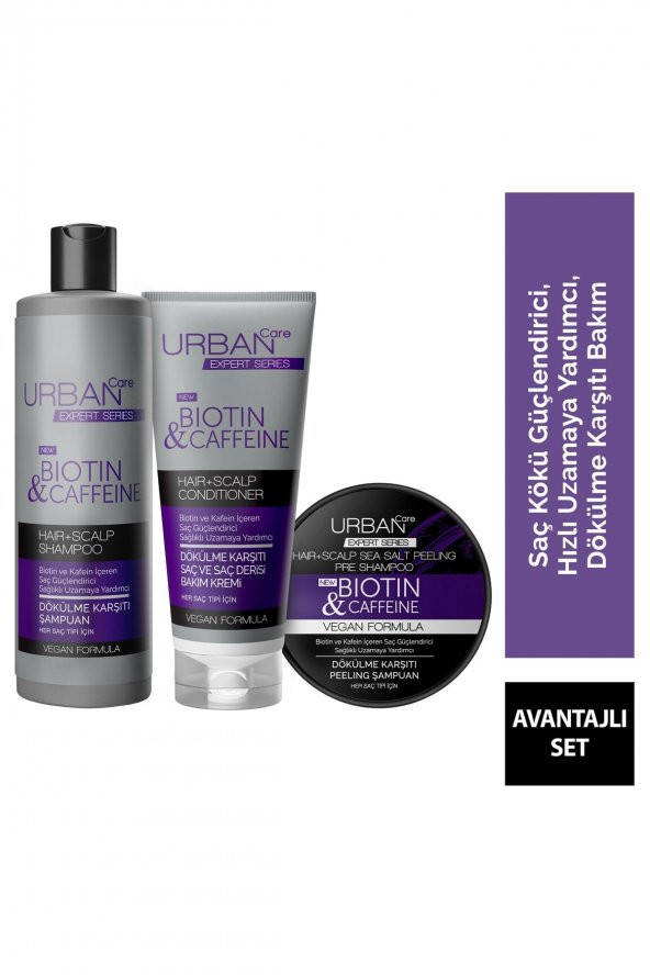 Urban Care Expert Biotin Ve Kafein Dökülme Karşıtı 3lü Set-hızlı Uzamaya Yardımcı-vegan