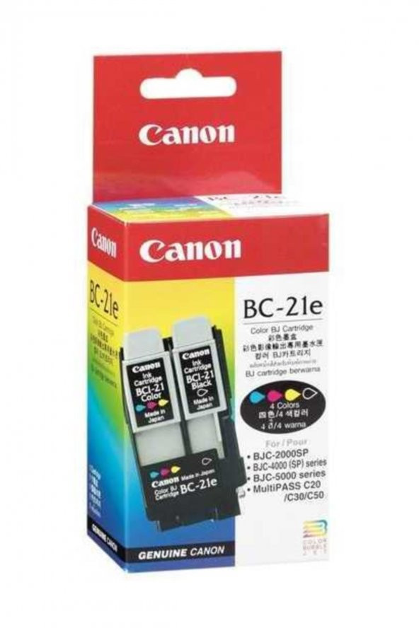 CANON BC-21E MÜREKKEP BASKI KAFASI + SİYAH ve RENKLİ KARTUŞ ürün görseli