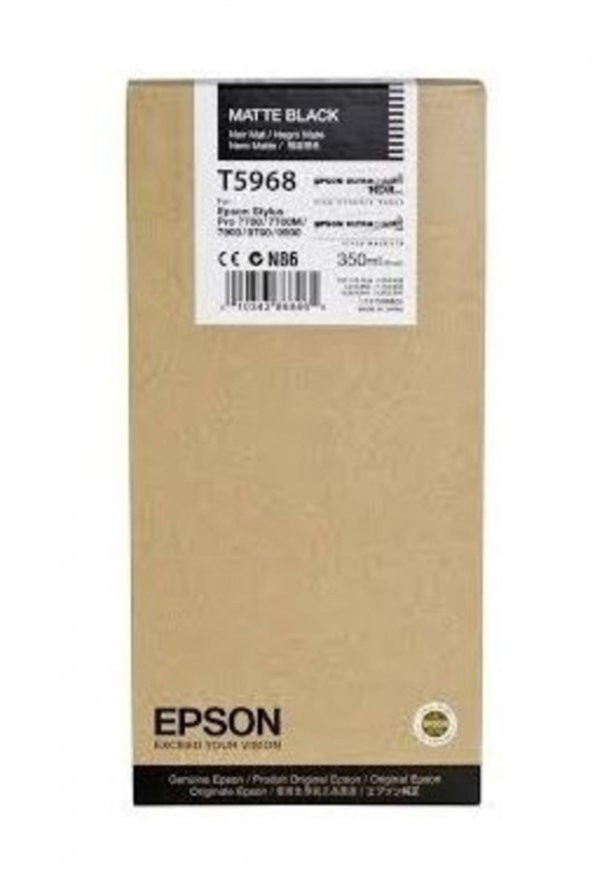 EPSON T5968 (T596800) MAT SİYAH KARTUŞ-Pro 7800 / 7900 / 9800 / 9900