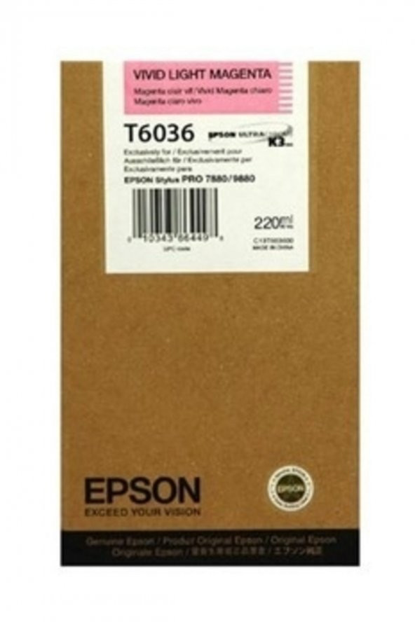 EPSON T6036 Vivid Light Magenta AÇIK KIRMIZI KARTUŞ-Pro 7800 / 7900 / 9800