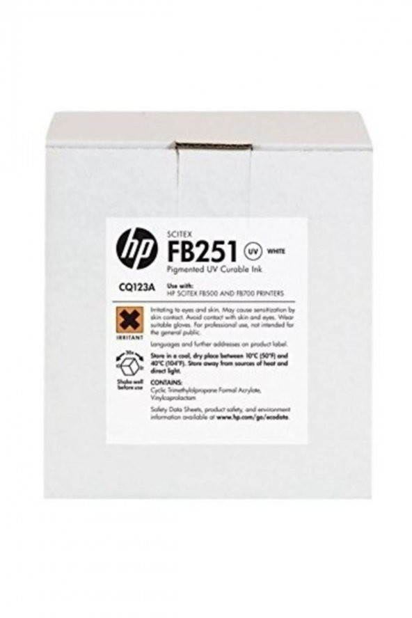 HP CQ123A FB251 2 Litre BEYAZ ORJİNAL SCITEX MÜREKKEP