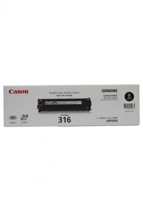 Canon CRG-316BK Siyah Orjinal Toner - LBP5050 / MF8030Cn / MF8050Cn ürün görseli