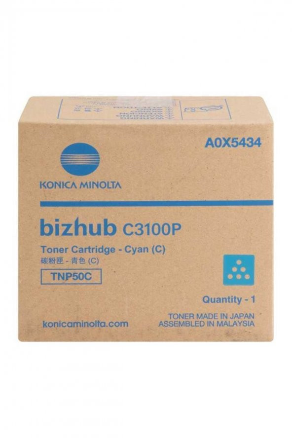 Konica Minolta BizHub TNP50C C3100P Mavi Orjinal Toner (A0X5454) ürün görseli