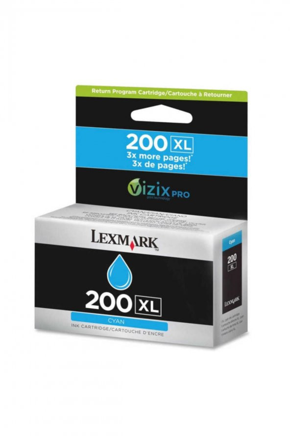 Lexmark 200XL 14L0175 Yüksek Kapasite Mavi Kartuş