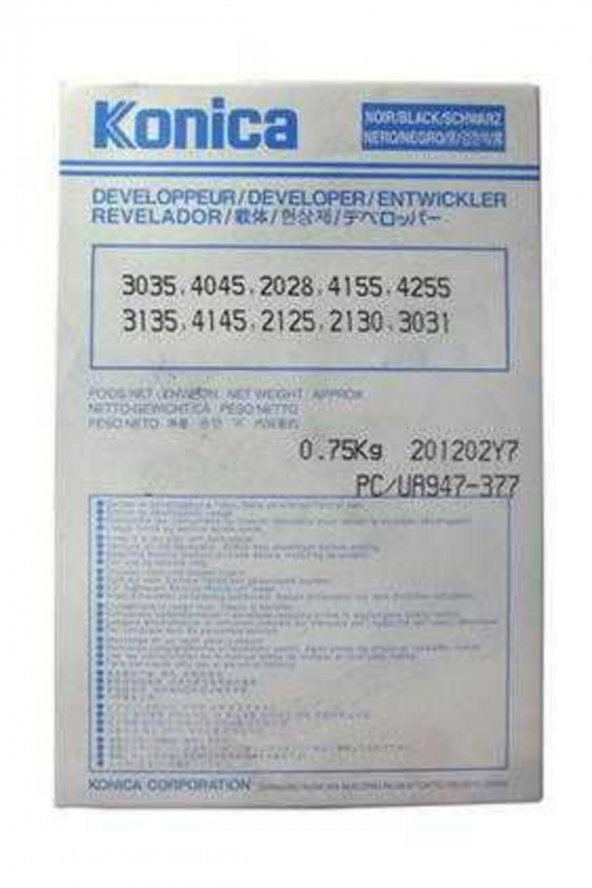 Konica 947377 Orjinal Developer 2028, 2125, 2130, 3031, 3035, 3135, 4045, 4145,