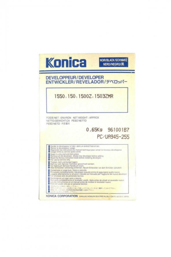 Konica UA945-255 Orjinal Developer Konica 1500, 1503, 1590, UBIX 115Z, 150, 1515