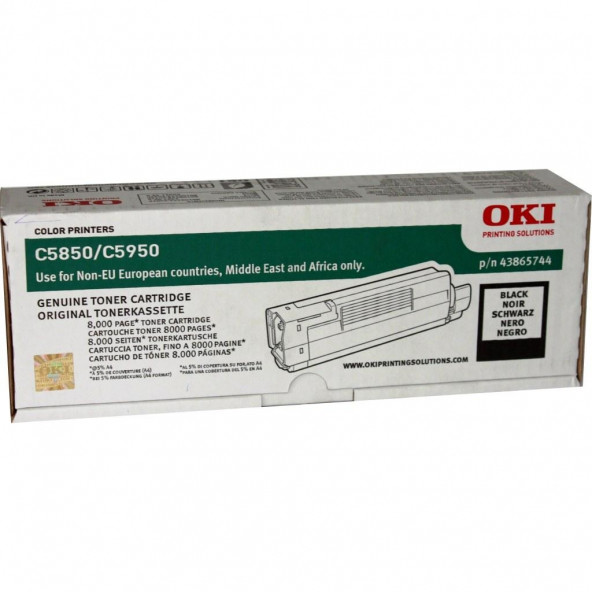 OKİ C5850-C5950 43865744 SİYAH ORJİNAL TONER ürün görseli