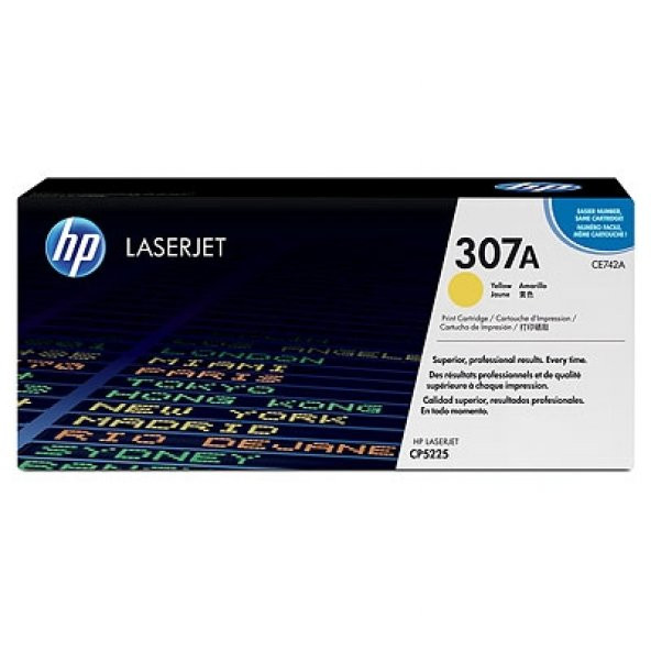 HP CE742A (307A) SARI ORJİNAL TONER - HP CP5225