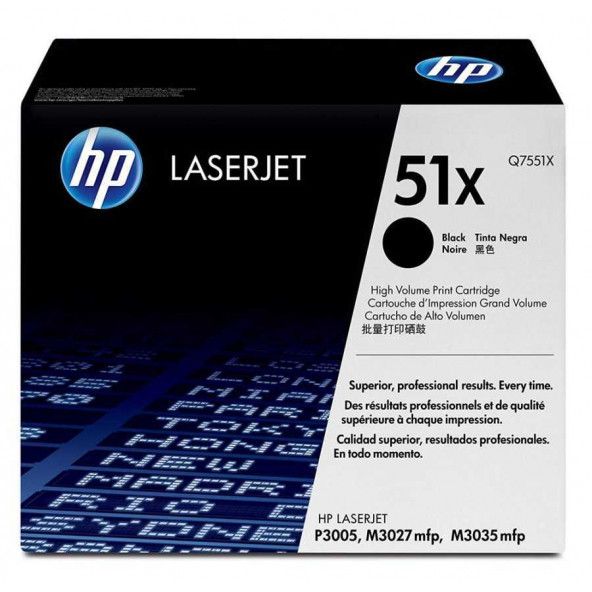 HP Q7551X (51X) Siyah Orjinal Toner - LaserJet 3005 ürün görseli 1