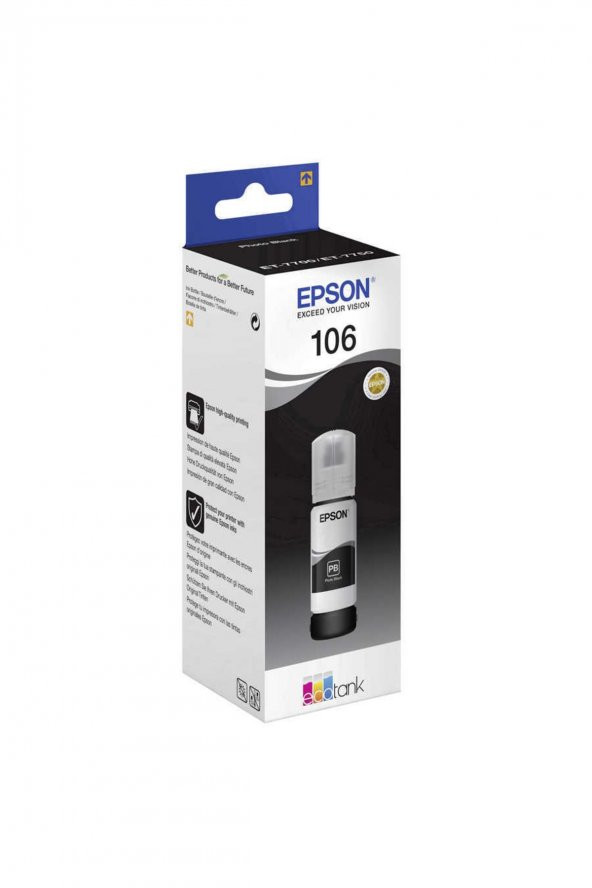 106 Photo Black Foto Siyah Şişe Mürekkep T00r140 L7160-7180 ürün görseli 1