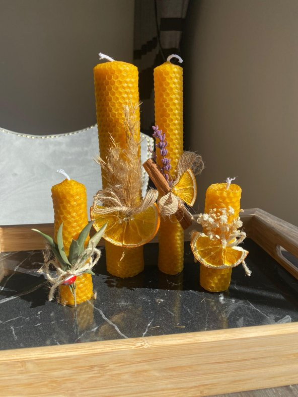 Nihi Farm Doğal Aromatik Bal Mumu 4’lü - Sağlıklı ve Sürdürülebilir Işık Kaynağı