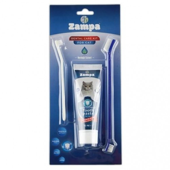 Zampa Kediler İçin Diş Fırçalama Seti 22cm-70gr