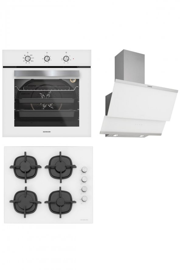 Silverline Beyaz Cam Ankastre Set Bo6503w01 - Cs5343w01 - 3420 Classy - 1