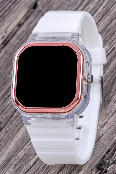 Pinkoli Tuşlu Yanıp Sönen Işıklı Led Çocuk Saati Beyaz (Akıllı Saat Değil) ST-304304 - 2