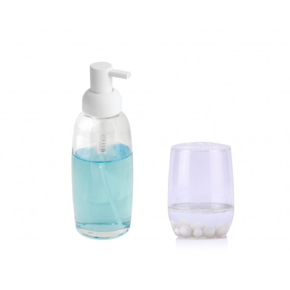 ZBOSP-C199 SIVI SABUNLUK VE DİŞ FIRÇALIK 2 Lİ BANYO SETİ BONCUKLU - Resim 3