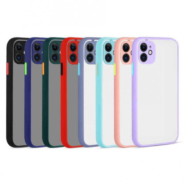 Apple iPhone 11 Kılıf Zore Hux Düğme ve Kapak Zıt Renk Kılıf - 10