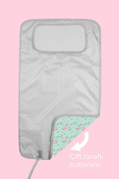Anne Bebek Bakım Örtüsü Alez Yenidoğan Alt Açma Değiştirme Flamingo Organizer Ped Minder ÇiftTaraflı - Resim 4