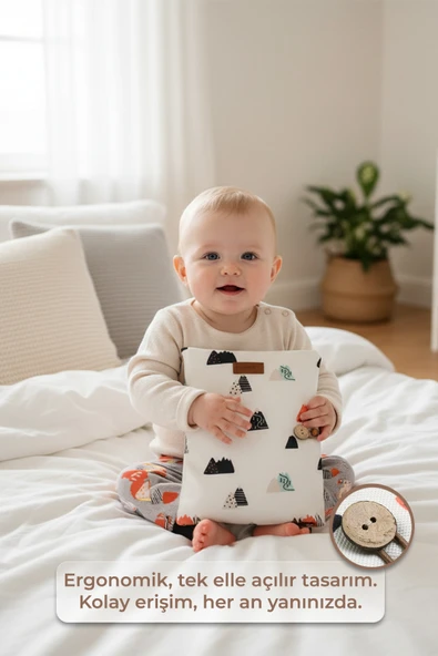 Anne Bebek Bakım Çantası Yenidoğan Alt Açma Değiştirme Düzenleyici Çantası Organizer Poyraz - Resim 3