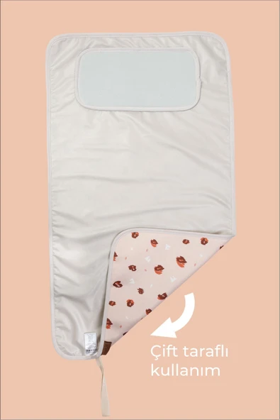 Anne Bebek Bakım Örtüsü Alez Yenidoğan Alt Açma Değiştirme Ada Organizer Pedi Minderi Çift Taraflı - Resim 4