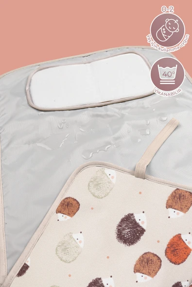 Anne Bebek Bakım Örtüsü Alez Yenidoğan Alt Açma Değiştirme Urcin Organizer Pedi Minderi Çift Taraflı - Resim 3