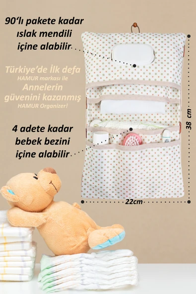 Anne Bebek Bakım Çantası Yenidoğan Alt Açma Değiştirme Düzenleyici Çantası Organizer Urcin - Resim 5