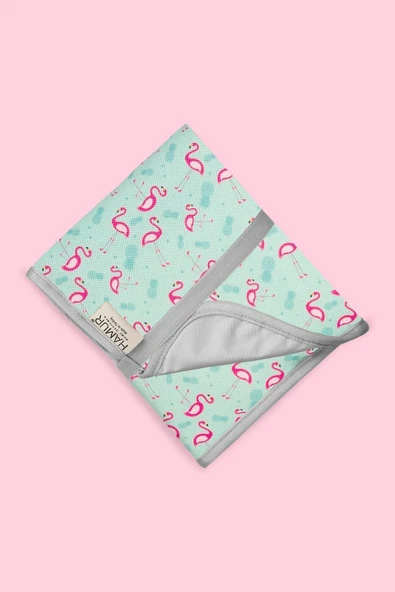 Anne Bebek Bakım Örtüsü Alez Yenidoğan Alt Açma Değiştirme Flamingo Organizer Ped Minder ÇiftTaraflı - Resim 7