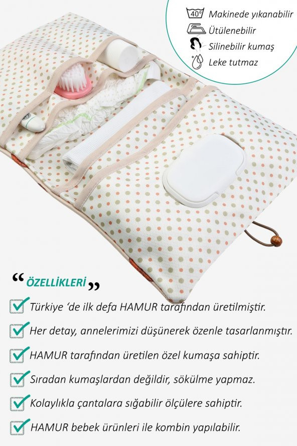 Anne Bebek Bakım Çantası Yenidoğan Alt Açma Değiştirme Düzenleyici Çantası Organizer Urcin - 4