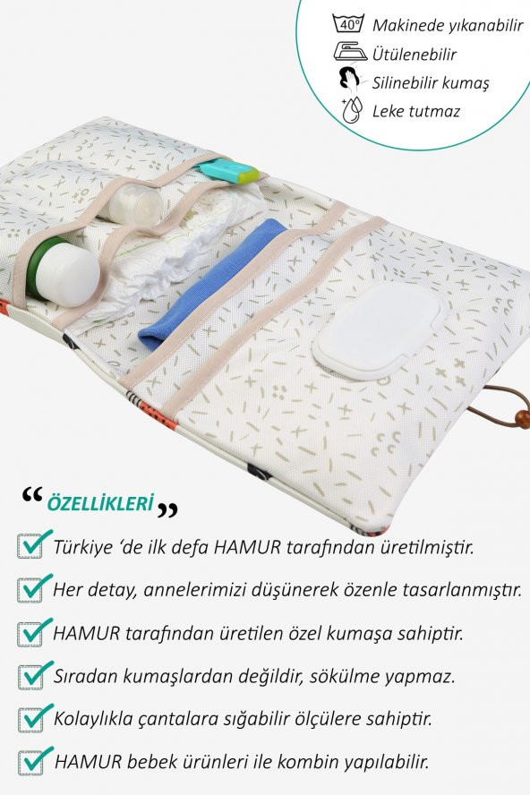 Anne Bebek Bakım Çantası Yenidoğan Alt Açma Değiştirme Düzenleyici Çantası Organizer Poyraz - 3