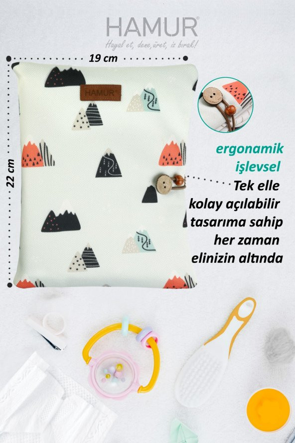 Anne Bebek Bakım Çantası Yenidoğan Alt Açma Değiştirme Düzenleyici Çantası Organizer Poyraz - 5
