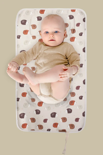 Anne Bebek Bakım Örtüsü Alez Yenidoğan Alt Açma Değiştirme Urcin Organizer Pedi Minderi Çift Taraflı - Resim 2