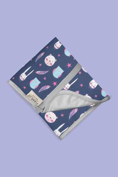 Anne Bebek Bakım Örtüsü Alez Yenidoğan Alt Açma Değiştirme Purple Organizer Pedi Minderi ÇiftTaraflı - Resim 6