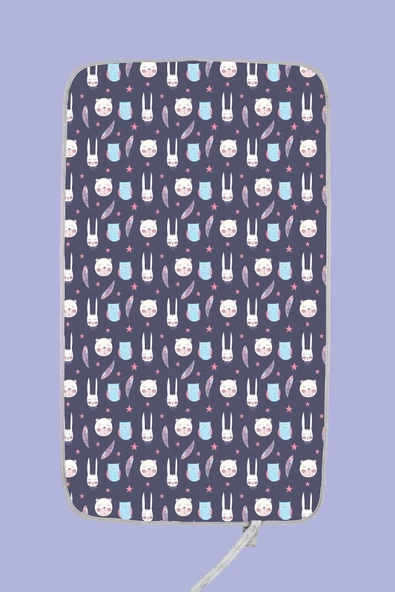 Anne Bebek Bakım Örtüsü Alez Yenidoğan Alt Açma Değiştirme Purple Organizer Pedi Minderi ÇiftTaraflı - Resim 7