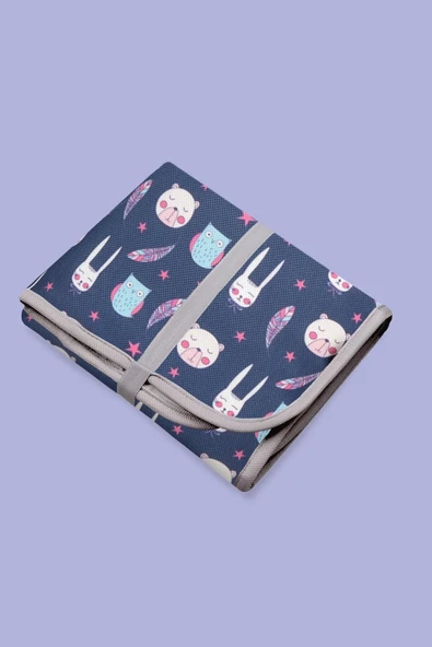 Anne Bebek Bakım Örtüsü Alez Yenidoğan Alt Açma Değiştirme Purple Organizer Pedi Minderi ÇiftTaraflı ürün görseli 1