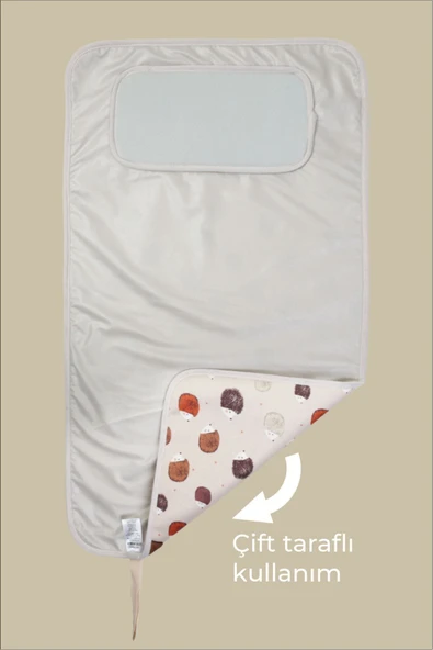 Anne Bebek Bakım Örtüsü Alez Yenidoğan Alt Açma Değiştirme Urcin Organizer Pedi Minderi Çift Taraflı - Resim 4