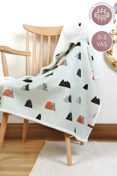 Fluffy Bebek Battaniyesi 80x100 Cm Poyraz Kundak Puset Çift Taraflı Koyun Tüyü Battaniye 100x80 - Resim 6