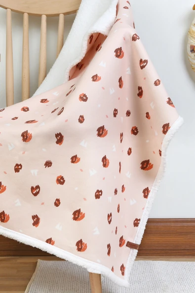 Fluffy Bebek Battaniyesi 80x100 Cm Ada Kundak Puset Çift Taraflı Koyun Tüyü Battaniye 100x80 - Resim 2