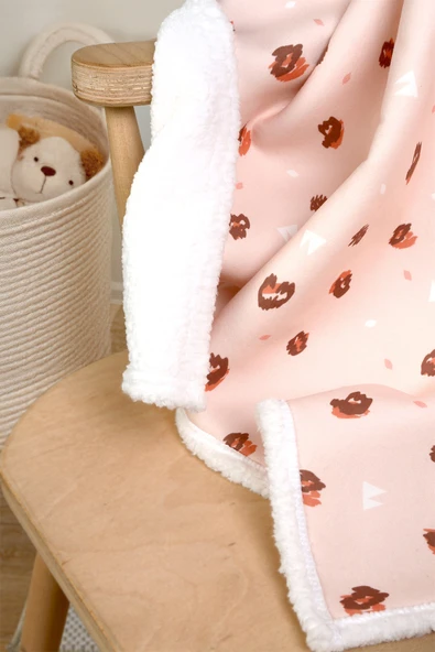 Fluffy Bebek Battaniyesi 80x100 Cm Ada Kundak Puset Çift Taraflı Koyun Tüyü Battaniye 100x80 - Resim 4