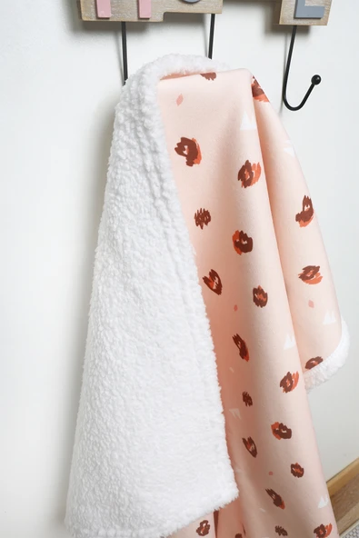 Fluffy Bebek Battaniyesi 80x100 Cm Ada Kundak Puset Çift Taraflı Koyun Tüyü Battaniye 100x80 - Resim 6