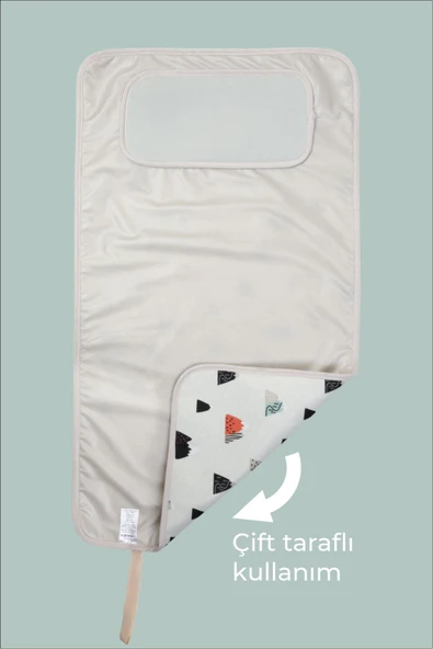 Anne Bebek Bakım Örtüsü Alez Yenidoğan Alt Açma Değiştirme Poyraz Organizer Pedi Minderi ÇiftTaraflı - Resim 4