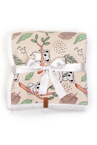 Fluffy Bebek Battaniyesi 80x100 Cm Koala Kundak Puset Çift Taraflı Koyun Tüyü Battaniye 100x80 - 2