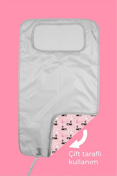 Anne Bebek Bakım Örtüsü Alez Yenidoğan Alt Açma Değiştirme Kugu Organizer Pedi Minderi Çift Taraflı - Resim 4