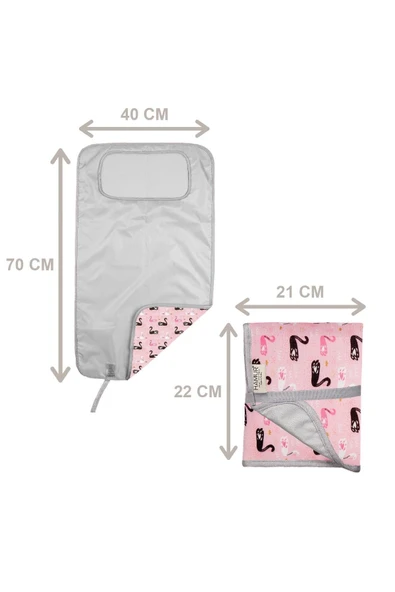 Anne Bebek Bakım Örtüsü Alez Yenidoğan Alt Açma Değiştirme Kugu Organizer Pedi Minderi Çift Taraflı - Resim 8