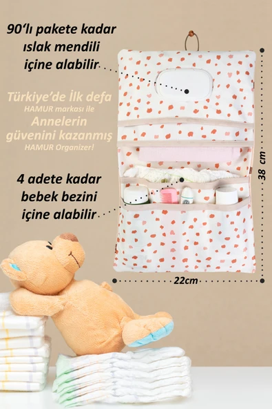 Anne Bebek Bakım Çantası Yenidoğan Alt Açma Değiştirme Düzenleyici Çantası Organizer Ada - Resim 5