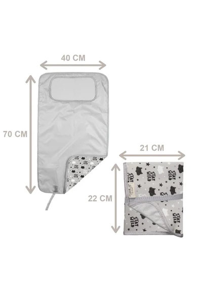 Anne Bebek Bakım Örtüsü Alez Yenidoğan Alt Açma Değiştirme Fox Organizer Pedi Minderi Çift Taraflı - Resim 8