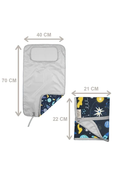 Anne Bebek Bakım Örtüsü Alez Yenidoğan Alt Açma Değiştirme Space Organizer Pedi Minderi Çift Taraflı - 8